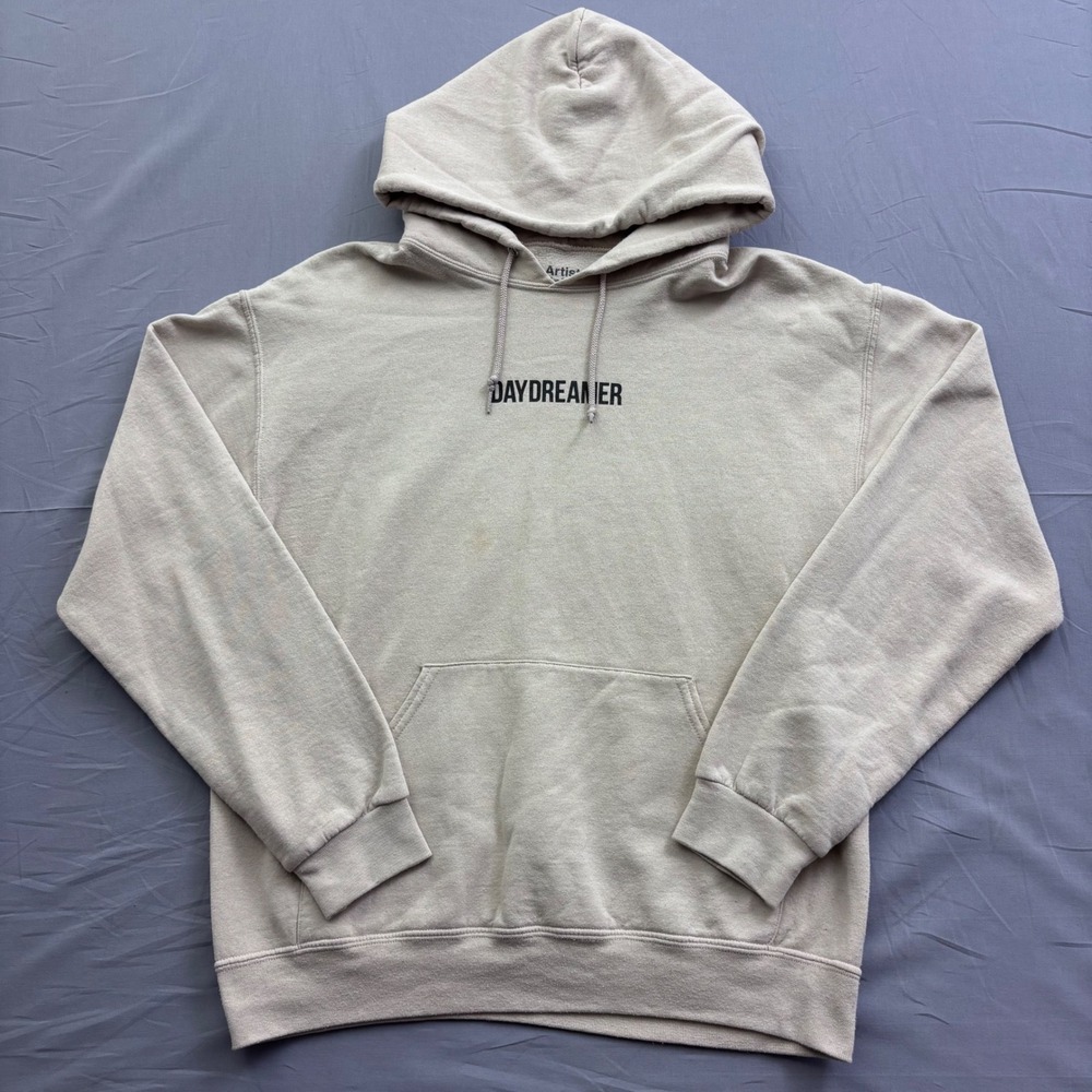 Artist Union Daydreamer Hoodie Mens Small Tan Sand‎ Graphic Pullover Sweatshirt